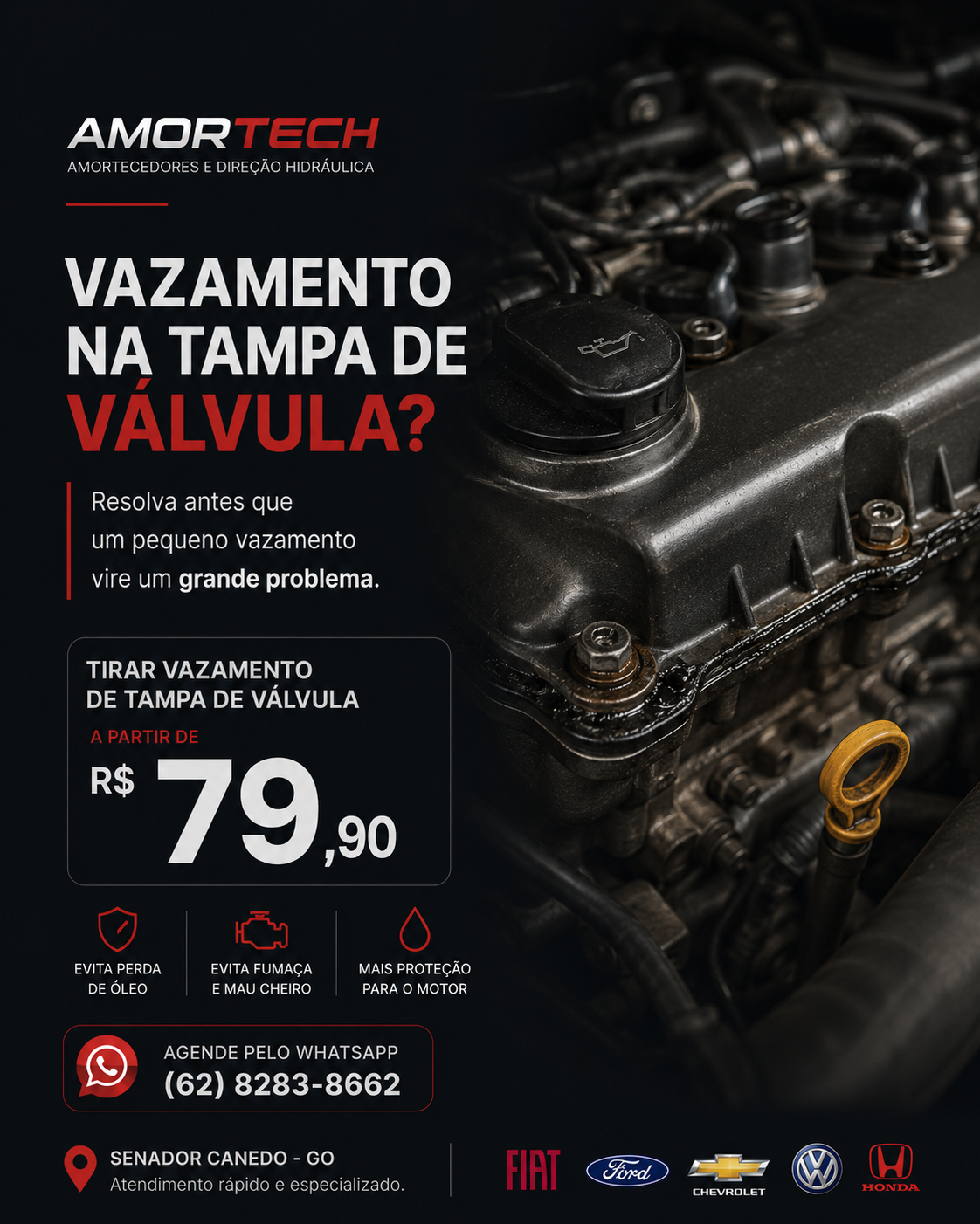 Vazamento tampa de válvula a partir de R$ 79,90