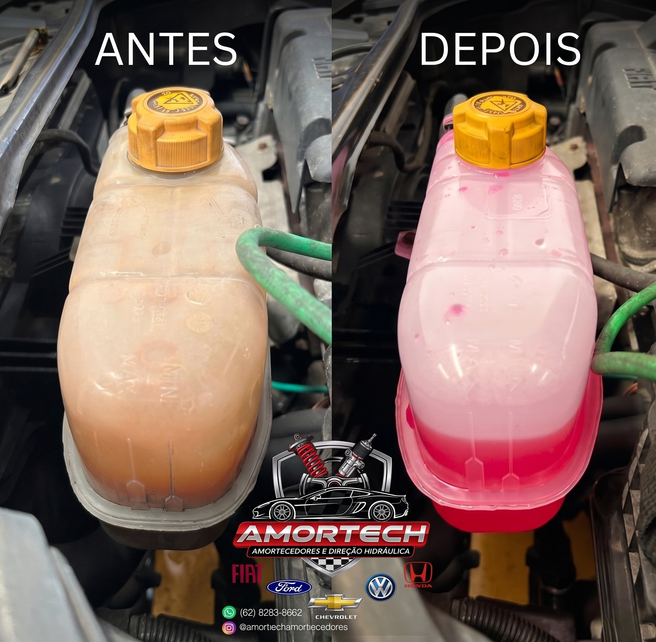 Sistema de arrefecimento antes e depois - Amortech